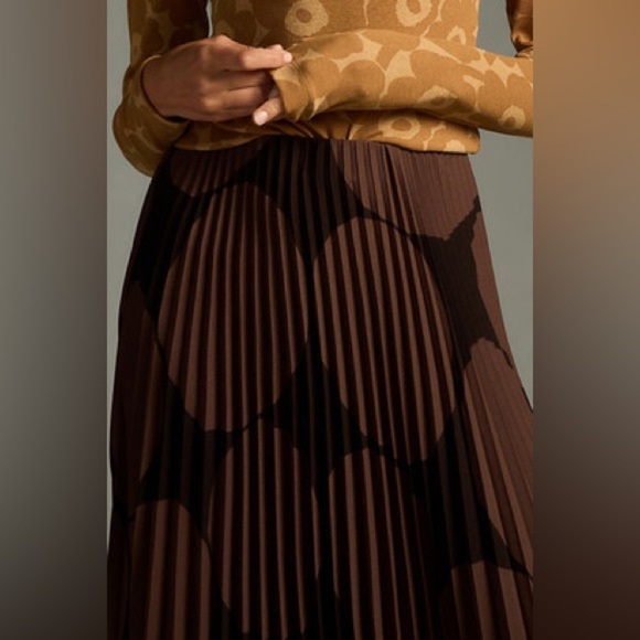 Marimekko Brown Midi A-Line Skirt Kyllikki Kivet Size Small - Picture 2 of 10